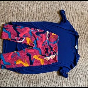 Lula roe navy Irma and leggings